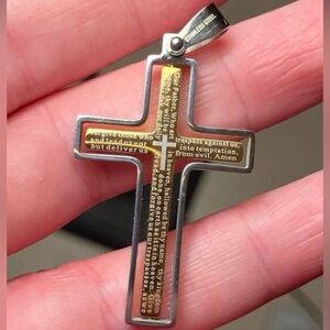 Our Father Gold Cross Pendant